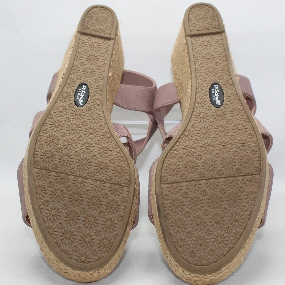 Dr. Scholls Emerge‎ Mauve Pink Espadrille Wedge Sandals Womens 10M Platform